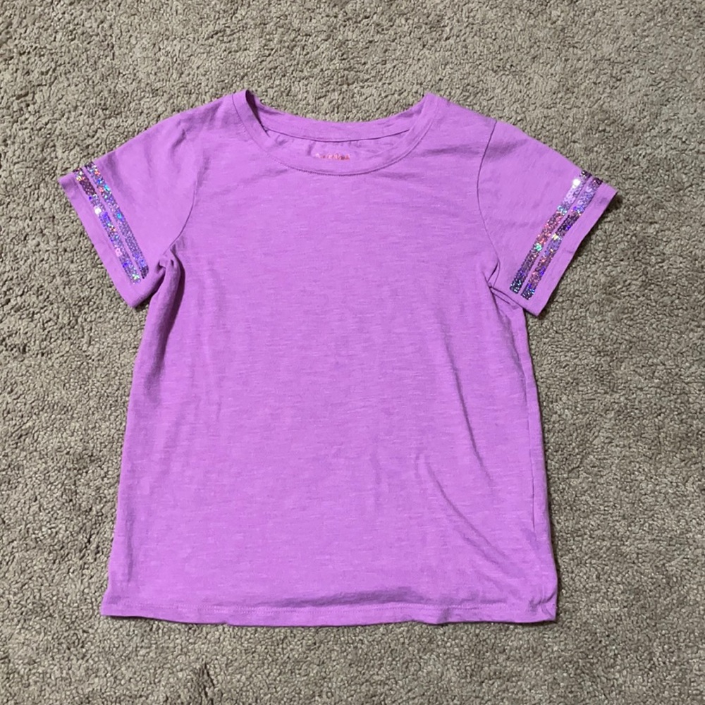 Girls short sleeve sequin tee